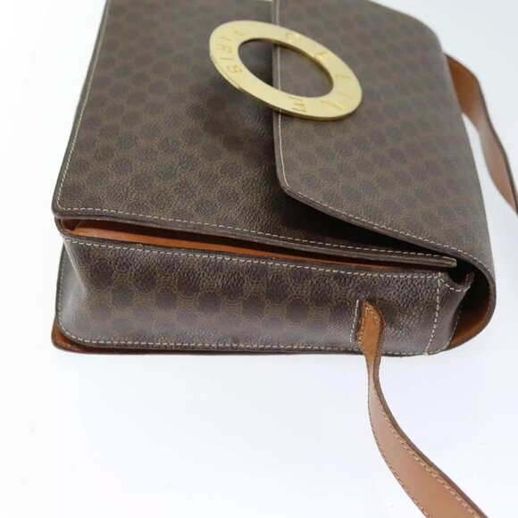 CELINE Macadam Canvas Shoulder Bag PVC Brown Auth - Picture 13 of 16